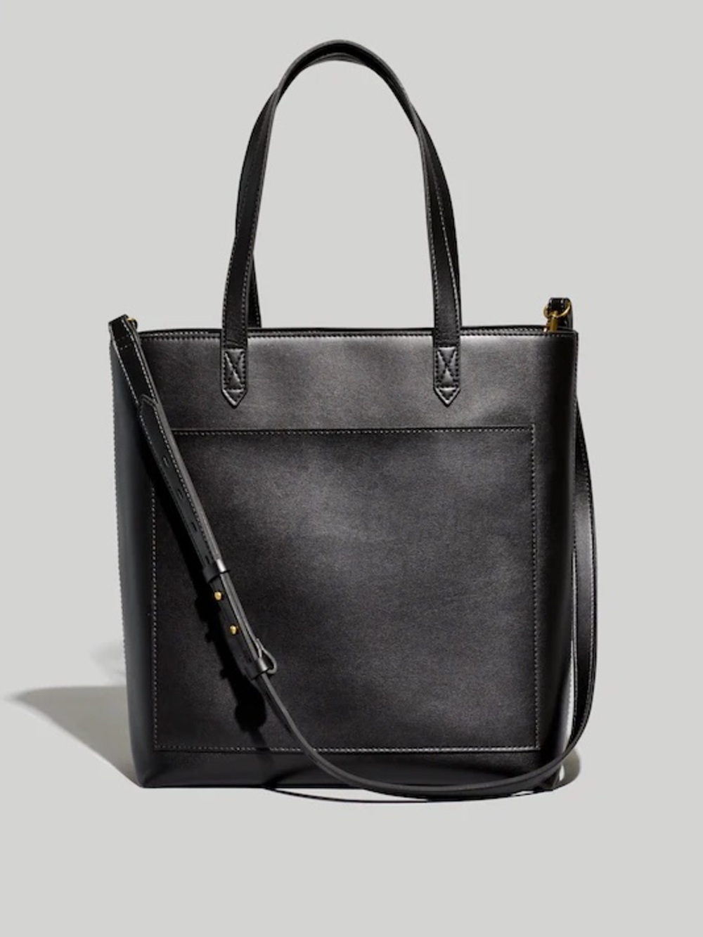Madewell The Medium Transport Tote: Cactus Faux Leather Edition in Black